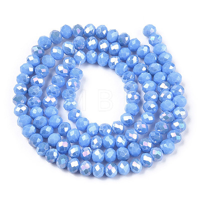 Electroplate Glass Beads Strands EGLA-A034-P4mm-B28-1