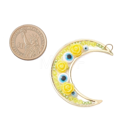 Brass Resin Pendants PALLOY-MZ01073-04-1