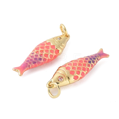 Brass Enamel Pendants X-KK-B148-14G-03-1