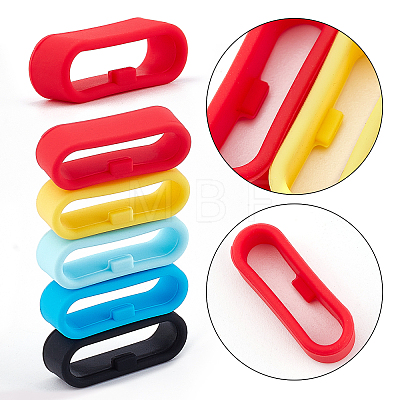 Gorgecraft 36Pcs 9 Colors Silicone Replacement Watch Band Strap Loops SIL-GF0001-10-1