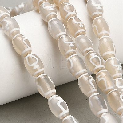 Tibetan Style dZi Beads Strands GG-CBA4812-C04-8X12MM-1