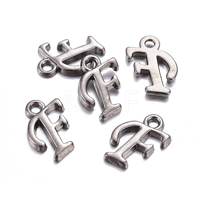 Gunmetal Plated Alloy Letter Pendants PALLOY-J718-01B-F-1