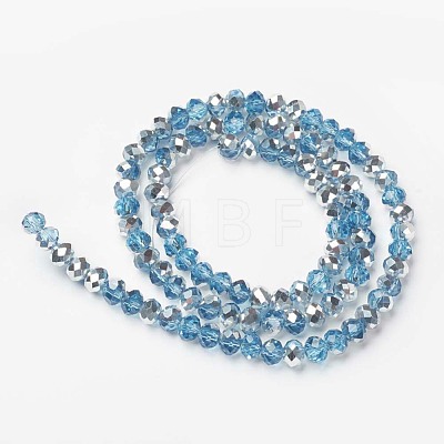 Electroplate Transparent Glass Beads Strands EGLA-A034-T8mm-M18-1