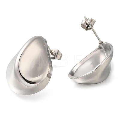 304 Stainless Steel Teardrop Stud Earrings EJEW-I312-02P-1