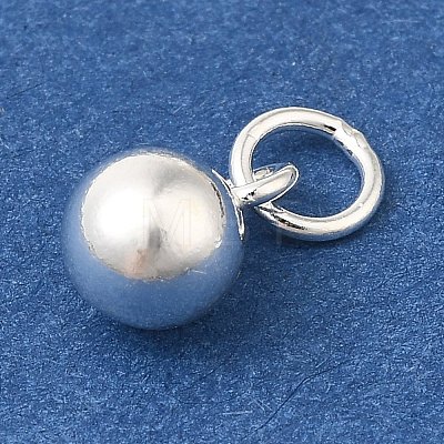 925 Sterling Silver Round Charms STER-G043-08B-S-1