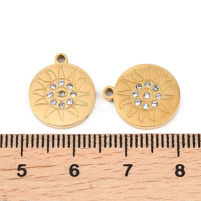 304 Stainless Steel Rhinestone Pendants STAS-Z188-01G-1