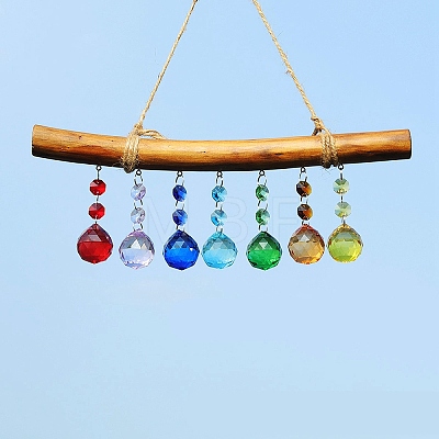 Glass Teardrop Hanging Suncatchers PW-WG21031-01-1