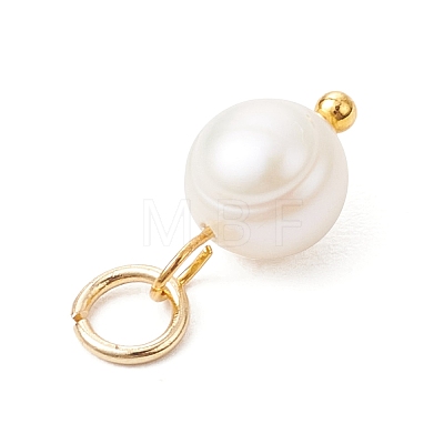 Natural Cultured Freshwater Pearl Two Sides Polished Charms PALLOY-JF04036-01-1