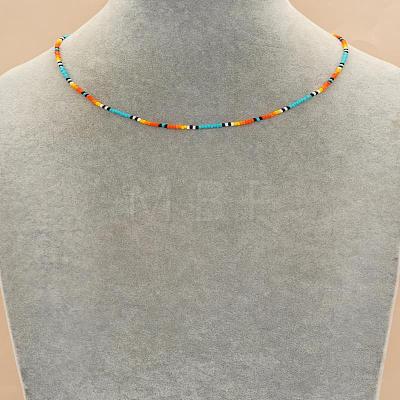 Vintage Round Glass Seed Beaded Necklaces for Women KY5585-5-1