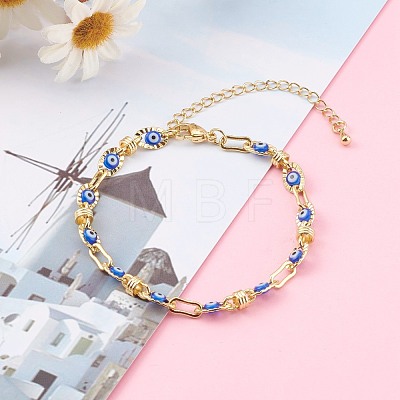 Golden Plated Brass Link Chains Bracelets BJEW-JB06060-1