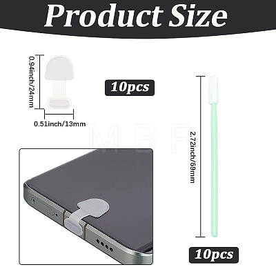 10Pcs Silicone Mobile Anti-Dust Plugs DIY-SC0033-83B-1
