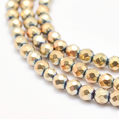 Electroplate Non-magnetic Synthetic Hematite Beads Strands G-L487-C-21-1