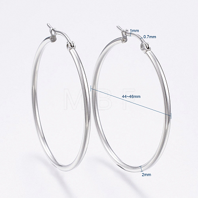 304 Stainless Steel Big Hoop Earrings X-EJEW-F105-06P-1