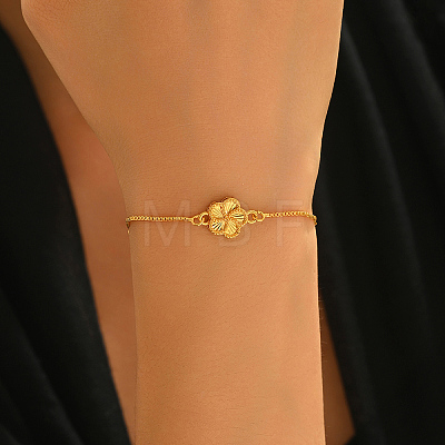 Brass Flower Link Bracelets WL3635-3-1