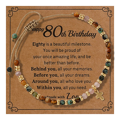 Birthday Brass Cross Charm Bracelets KZ7256-7-1