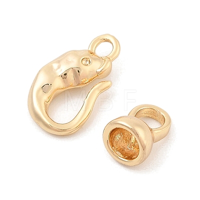 Brass Hook and S-hook Clasps KK-C080-09G-1