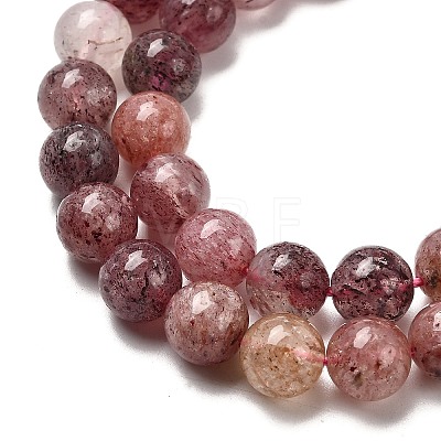 Natural Strawberry Quartz Beads Strands G-J373-16-8mm-1