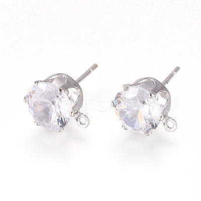 Brass Stud Earring Findings KK-L199-A01-P-1