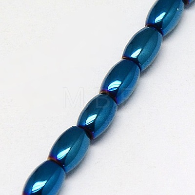 Electroplate Non-magnetic Synthetic Hematite Beads Strands G-J168-6x4mm-02-1