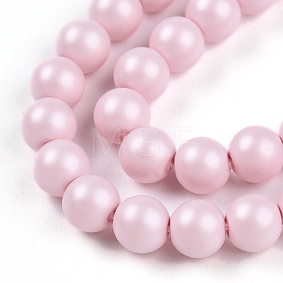 Baking Painted Pearlized Glass Pearl Bead Strands HY-N002-4mm-B04-1