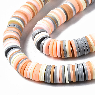Handmade Polymer Clay Beads Strands X-CLAY-R089-8mm-108-1