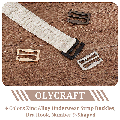 Olycraft 16Pcs 4 Colors Zinc Alloy Underwear Strap Buckles FIND-OC0003-08B-1