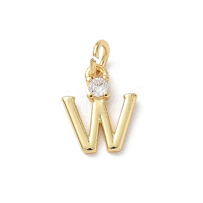 Brass Pave Clear Cubic Zirconia Charms KK-A273-01G-W-1