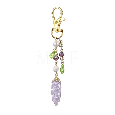 Leaf Resin Pendant Decoration HJEW-JM02022-1