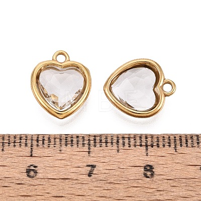 Valentine's Day 304 Stainless Steel with Glass Charms STAS-Q119-01G-1