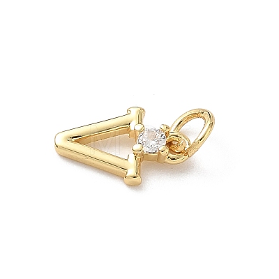 Brass Pave Clear Cubic Zirconia Charms KK-A273-01G-V-1
