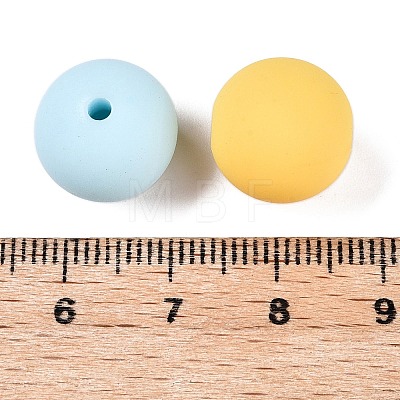 Rubberized Style Imitated Silicone Acrylic Beads MACR-T048-01A-11-1