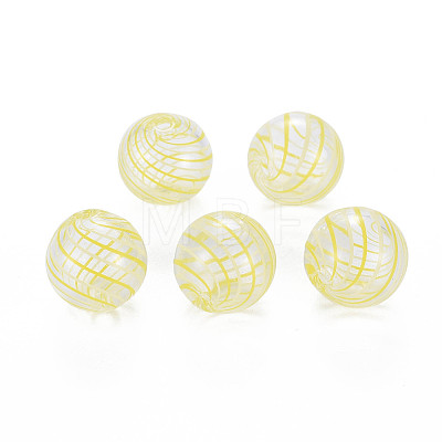 Transparent Handmade Blown Glass Globe Beads LS-GLAA-T012-35A-01-1