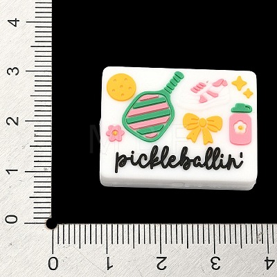 Pickleball Theme Silicone Focal Beads SIL-A012-03A-1
