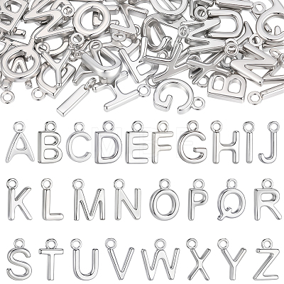 52Pcs 26 Styles 304 Stainless Steel Charms STAS-BBC0010-10-1