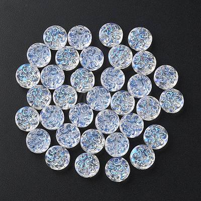 35Pcs Transparent Spray Painted Glass Beads GLAA-YW0001-65-1