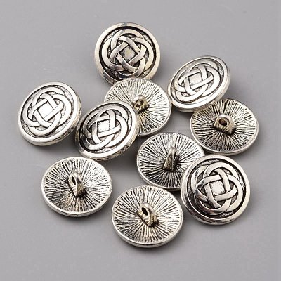 1-Hole Alloy Shank Buttons BUTT-WH0020-22B-1