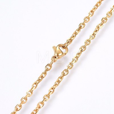 304 Stainless Steel Cable Chain Necklaces NJEW-P226-01G-02-1