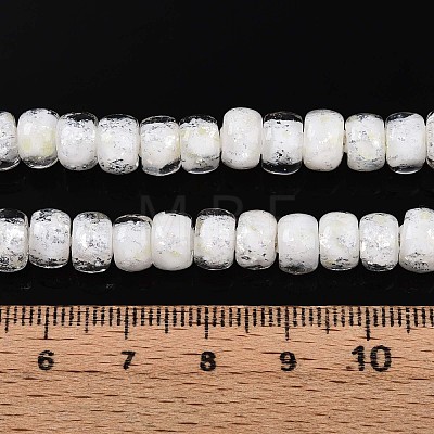Luminous Handmade Silver Foil Glass Beads Strands FOIL-N029-02B-01-1