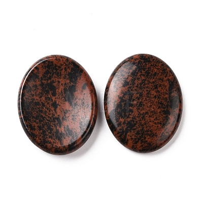 Oval Natural Mahogany Obsidian Thumb Worry Stone for Anxiety Therapy G-P486-03A-1