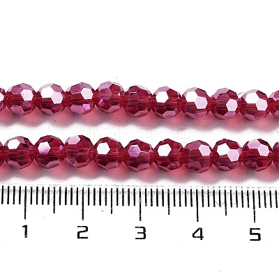 Electroplate Transparent Glass Beads Strands EGLA-A035-T6mm-A07-1