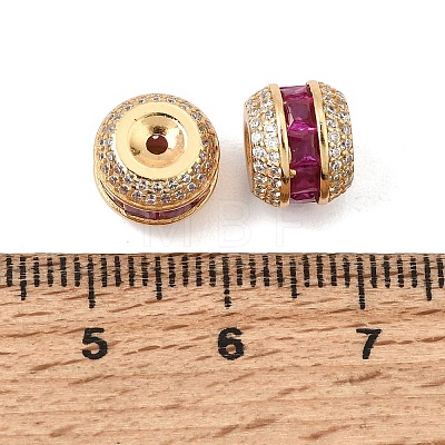 925 Sterling Silver Pave Deep Pink Cubic Zirconia Beads SE-CBAF1B2-12B-G-1