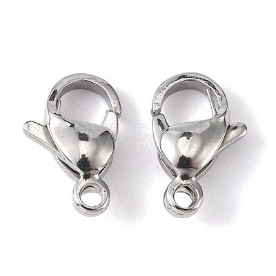 304 Stainless Steel Lobster Claw Clasps X-STAS-M262-01-13mm-1