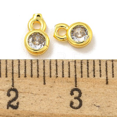 Brass Micro Pave Cubic Zirconia Charms KK-L075-017G-01-1