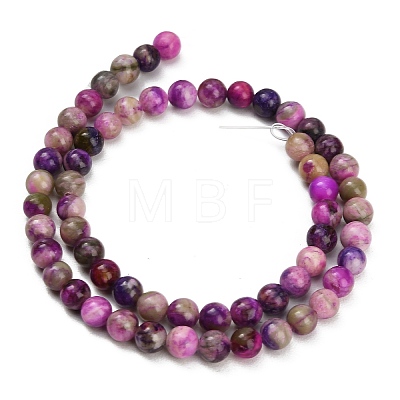 Dyed Natural White JadeImitation Charoite Smooth Round Beads Strands GG-CBA3334-A01-6mm-C-1