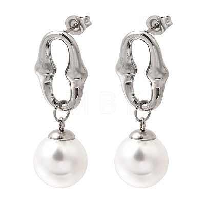 304 Stainless Steel Stud Dangle Earrings EJEW-E618-01P-1