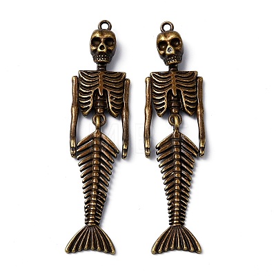 Tibetan Style Alloy Big Pendants TIBE-Q067-01AB-NR-1