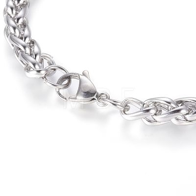 304 Stainless Steel Rope Chain Bracelets BJEW-G622-01P-1