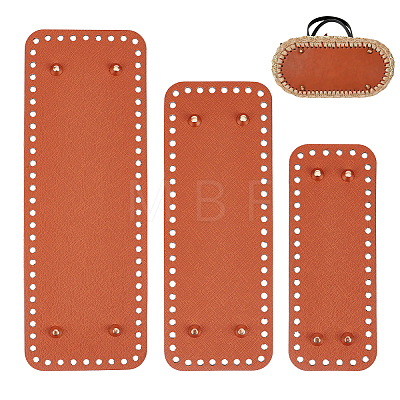 3Pcs 3 Styles Rectangle Imitation Leather Bag Bottoms FIND-PH0038-25-1