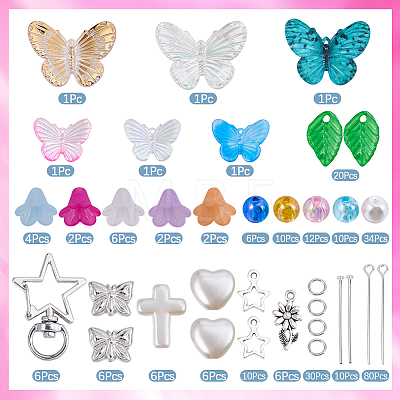 DIY Butterfly Keychain Making Kits DIY-SC0033-73-1