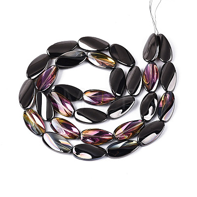 Electroplate Transparent Glass Beads Strands EGLA-N055-02J-1